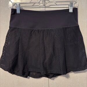 Mono B | Charcoal Mesh Skirt with Built-in Shorts | Size Small
